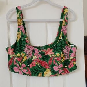 Old Navy Green Floral Sports Bra Crop Top 3X